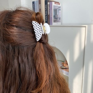 Solid Color Black White Polka Dot 6cm Acetate Hair Clip Women Elegant Half Hair Claw Girl Style Red <strong>Navy</strong> Blue Hair <strong>Accessory</strong> - Product Image 4