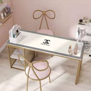 Nail Art Table Mat - Influencer Nappe en cuir d'agneau, un protecteur de table spécifique au salon de manucure - Product Image 6