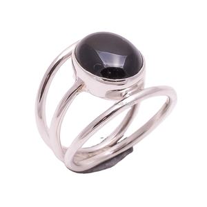 Fait à la main 925 Sterling Silver Classic Fine Jewelry Natural Black Onyx Gemstone Bagues de fiançailles de mariage pour cadeau de fête - Product Image 1