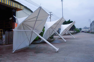 Parasols à structure en membrane tendue d'architecture moderne, cadre en aluminium, auvent, ombre extérieure, parapluie, tissu en polyester, forme de flèche - Product Image 3