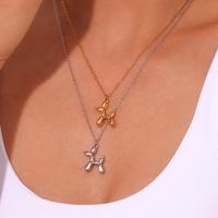 Collier pendentif créatif en forme de chien de dessin animé, cadeau pour adolescentes, chaîne de pull en acier inoxydable doré ou argenté, bijoux