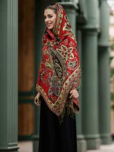 Bufanda con Estampado de Nuez de la India, Estilo Étnico, Popular y Hermosa, con Borlas para Mujer, Bufandas y Chales Versátiles YHK0060 - Product Image 4