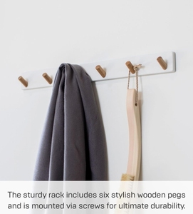 Cintre mural en bois simple d'usine avec conception de poinçon libre derrière les <span class=keywords><strong>porte</strong></span>-clés de <span class=keywords><strong>porte</strong></span> pour salle de bain - Product Image 3