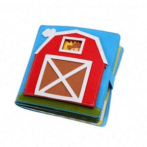 Libro Sensorial Montessori 3D de Fieltro, 12 Páginas, Libro de Actividades para Preescolares, Libro de Aprendizaje Temprano para Niños de 1 a 6 Años - Product Image 1