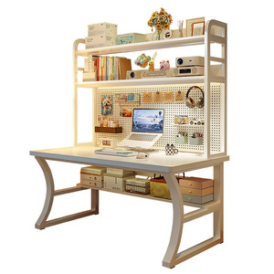Nuevo Escritorio de Madera Maciza con Estantería Integrada y Panel Perforado, Escritorio para Computadora para el Hogar, Dormitorio, <span class=keywords><strong>Estudio</strong></span>, <span class=keywords><strong>Mesa</strong></span> de Escritura para Estudiantes - Product Image 5