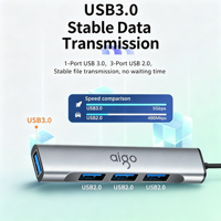 Hub d'extension USB en gros, service d'emballage OEM personnalisé, ports mixtes USB 3.0 4 ports sans pilote, prix d'usine