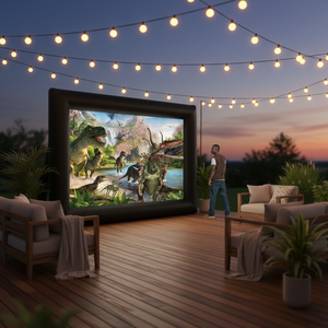 Écran de cinéma gonflable portable pour projection avant et arrière, idéal pour les fêtes de famille en extérieur, les locations et les cinémas drive-in - Product Image 1