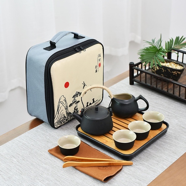 High Quality  Tea Cup Set Travel Outdoor Teapot Set With 4 Cups