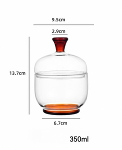 Bếp an toàn bát thủy tinh Pyrex Bộ đồ ăn handmade axit boric thủy tinh hấp bát với nắp - Product Image 3