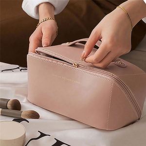 SY328 Wholesale Custom Printed Logo Designer Zipper Square Canvas Pink Make up Cosmetic Bag Set - Product Image 3