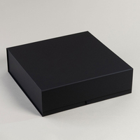 Emballage en carton rigide gris de luxe avec logo personnalisé, panier-cadeau en papier noir avec fermeture magnétique