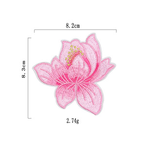 Parches bordados de flor para planchar en lotus, 10 colores disponibles para chaqueta, vestido - Product Image 6