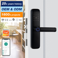 Serrure de porte intelligente Wi-Fi Tuya APP 5050 à mortaise avec empreinte digitale, mot de passe et carte RFID pour porte en aluminium, alliage d'aluminium, maison et appartement