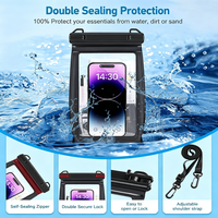 Étui de téléphone personnalisé élégant à double couche en PVC, étanche et antichoc, avec boucle à pression, idéal pour la natation, la plongée, les voyages à la plage, et pour ranger les petits objets.