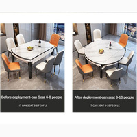 Offres Exceptionnelles : Ensemble de Table à Manger en Bois Rond, Couleurs au Choix, Style Moderne, Design Simple avec 6 Chaises