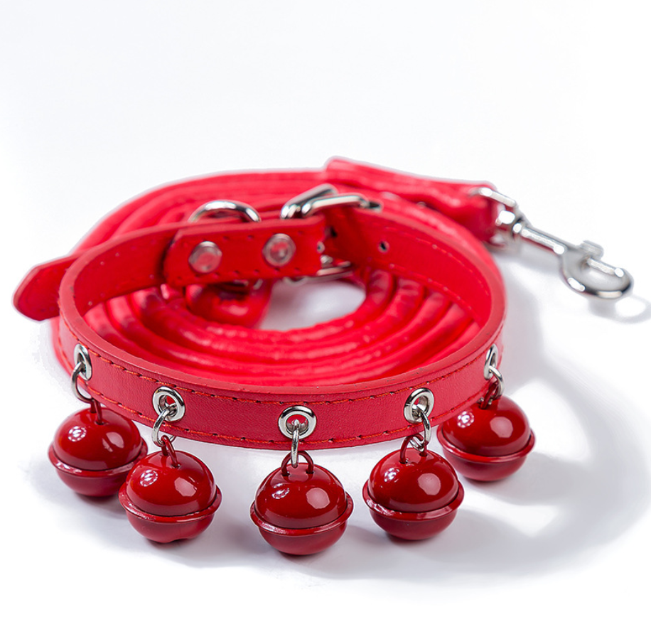 New pet products popular pet cat collar PU Amazon hot-selling lettered dog collar with bell