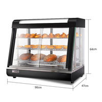 Équipement commercial de restauration Chauffe-armoire en verre pour aliments chauds Réchauffeur en acier inoxydable Vitrine d'affichage