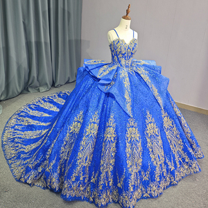 Jancember 6784 Luxurious Royal Blue Puffy Gowns Evening <strong>Debutant</strong> <strong>Dresses</strong> - Product Image 2
