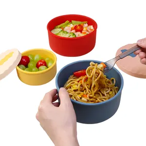 Récipient à fruits en silicone de qualité alimentaire, utilisable au micro-ondes et écologique pour le stockage des aliments Boîte à lunch étanche et réutilisable avec couvercle