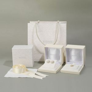 WEIMEI Grey Suede Jewelry Box Set para Ring Earring Bracelet Packaging Velvet - Product Image 2