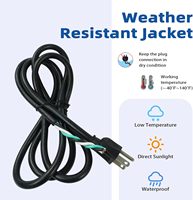 Cordon d'alimentation CA certifié à 3 broches, extrémité femelle dénudée, prise US 3PIN, matériau PVC SJTW, 15A, pour appareils électroniques domestiques