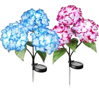 Lampu LED Bunga Hydrangea Warna-warni Tenaga Surya Tahan Air IP65 untuk Taman, Halaman, dan Patio