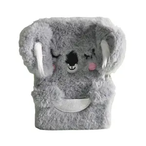 Kawaii stationery plush koala dairy notebook with lock for kid gift