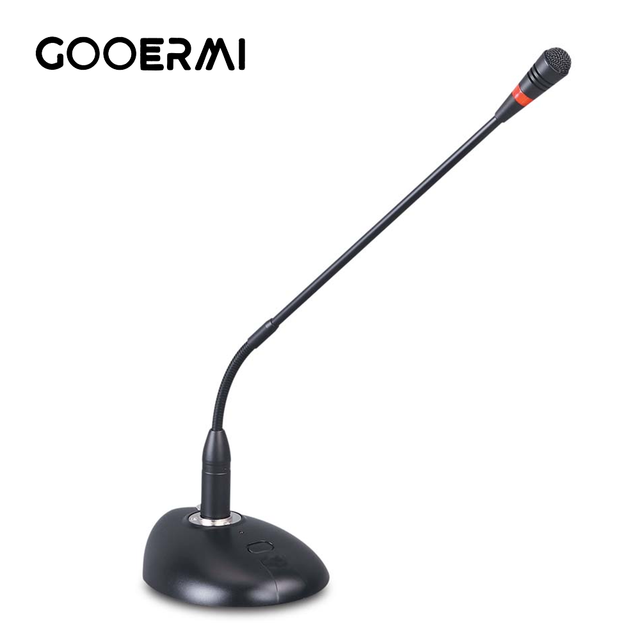 Professional Gooseneck Condenser Conference Microphone with 3V/48V Phantom Power and Supercardioid Pickup for Meeting Rooms