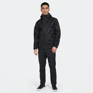 <b>Men's</b> Lightweight Waterproof Windbreaker Reversible Hooded Front Logo Vintage Autumn <b>Canvas</b> Stand Collar <b>Jacket</b> - Product Image 1