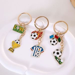 Creative Football Trophies Metal Keychains Athlete Souvenirs Pendants Ball Ornaments Small Gifts Wholesale Customizable - Product Image 1