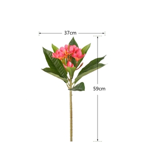 LF021 Branches de fleurs artificielles de haute qualité à 9 feuilles, Plumeria Rubra Frangipani en soie, pour la décoration de table, bureau, maison, hôtel, vase - Product Image 6