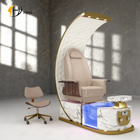 Fauteuils de Luxe Modernes Professionnels à Dossier Haut avec Spa pour Pieds, Massage, Manucure et Pédicure pour Salons de Manucure