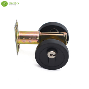 Entry Door Security Zinc Alloy Round Shape Matte Black Deadbolt Lock - Product Image 2