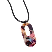 Fanyuer personnalisé Simple acétate acrylique pendentif cuir cordon collier 2024