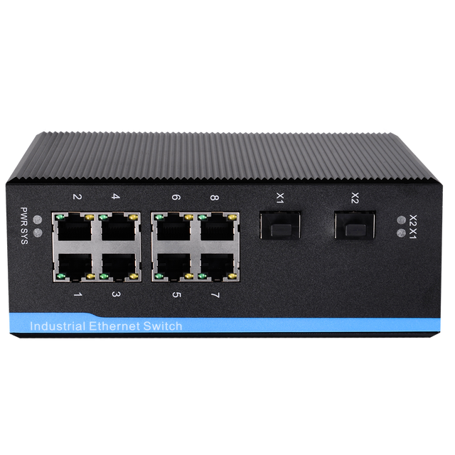 InMax Original Manufacture Shenzhen Factory 10 Port Full Gigabit 8G + 2G Managed Din Rail Industrial Ethernet Media Converter