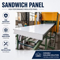 Panneau sandwich pour la construction, panneau isolant en laine de roche PU EPS pour entrepôt, usine, stockage frigorifique
