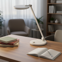 Lampe de bureau LED flexible et réglable à 3 températures de couleur, en ABS, simple, rotative, à gradation progressive, pour chambre, bureau, lecture, lumière de table DC