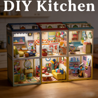 Nouveauté 2026 OEM & ODM Mini Maison à Assembler Micro-Scène Magasin avec Éclairage Blocs DIY Jouets Éducatifs