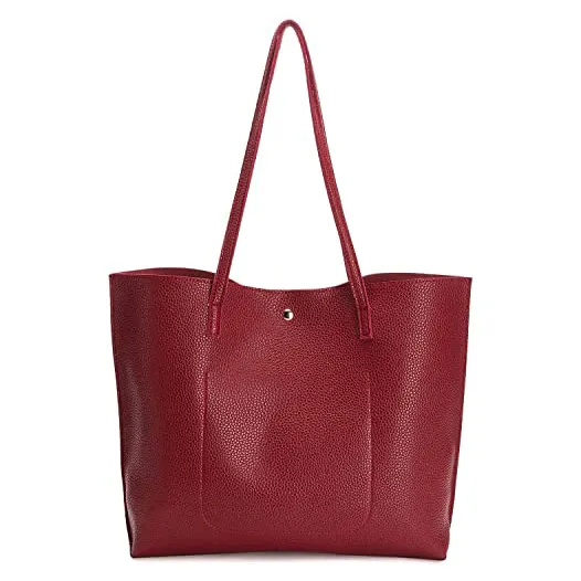 Women's Tote Shoulder Bag PU Leather Big Capacity Tassel Handbag