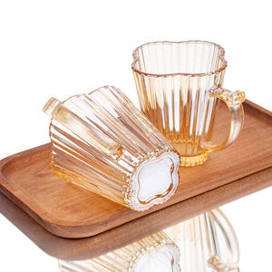 Gobelet en verre à large ouverture pour eau, jus et boissons, 200 ml, vide, avec poignée, vente en gros - Product Image 4