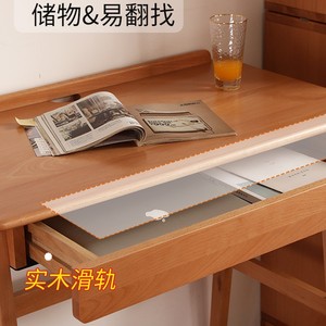 Escritorio pequeño de madera maciza, escritorio para ordenador de madera de haya, estilo nórdico con cajón para estudiantes, estudio, uso en el hogar y la oficina - Product Image 4