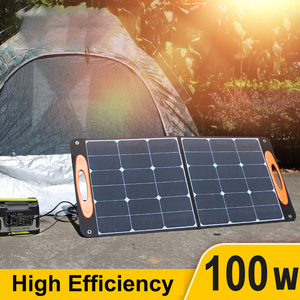 Carregador <span class=keywords><strong>Solar</strong></span> Portátil de Alta Eficiência 100W para Camping e RV, Painel <span class=keywords><strong>Solar</strong></span> Dobrável de 100 Watts <span class=keywords><strong>12V</strong></span> à Venda, Painel de Energia para Emergências - Product Image 2