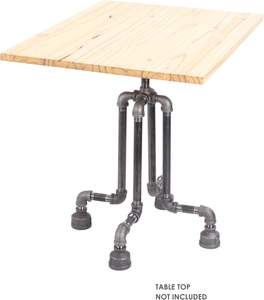<span class=keywords><strong>Kit</strong></span> de base de table d'appoint rustique et industrielle PIPE DECOR End Set, gris foncé, noir, avec <span class=keywords><strong>tuyaux</strong></span> et raccords bruts - Product Image 5