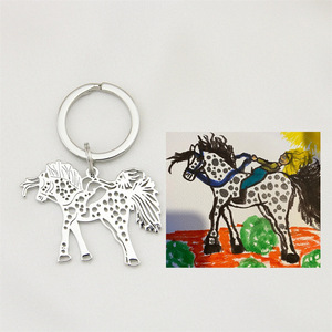 <span class=keywords><strong>Portachiavi</strong></span> Personalizzato in Acciaio Inossidabile con Design Graffiti per Bambini, Modello in Metallo Fatto a Mano, Regalo Placcato - Product Image 3