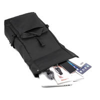 Sac à dos pour ordinateur portable en nylon noir avec logo personnalisé, durable, imperméable, sacs d'école pour étudiants, style unisexe, design tendance