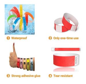 Bracelets Tyvek pour événements - En stock, étanches, néon, 250*19mm - Product Image 6