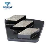 Segment de meulage diamanté trapézoïdal à trois boutons, bloc abrasif pour béton et pierre