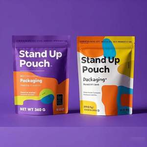 Pochette en plastique laminé avec logo personnalisé, debout, fermeture à glissière refermable, emballage d'impression numérique durable pour gravure sur gelée de chewing-gum - Product Image 4