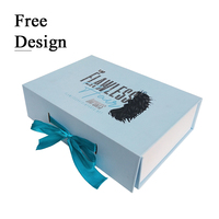 Brillant boîte en papier kraft noir pliable, emballage plat en forme de livre, coffrets cadeaux avec couvercle magnétique