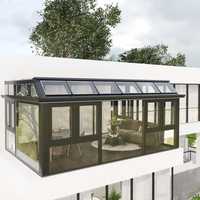 Portes et fenêtres personnalisées Serre de jardin pour plantes Solarium Verre à faible émissivité Cour en aluminium Véranda extérieure